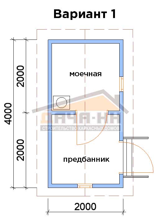 План каркасной бани №1