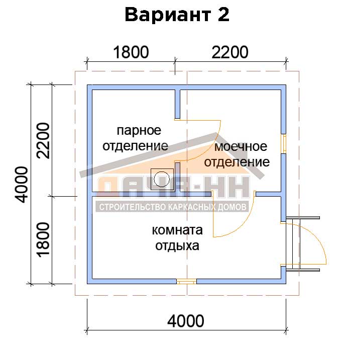 План каркасной бани №5