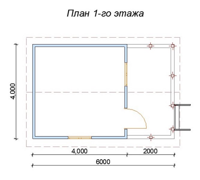 План каркасного дома с террасой №12