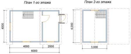 План двухэтажного каркасного дома с верандой №43