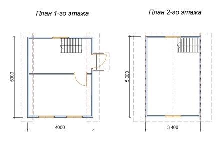 План двухэтажного каркасного дома №47