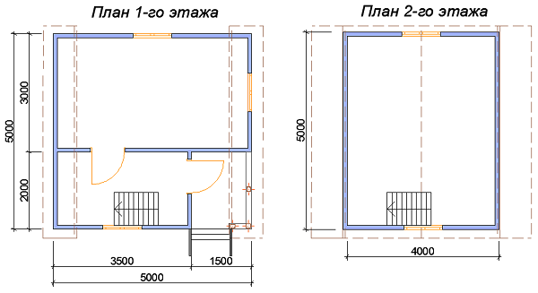 План двухэтажного каркасного дома Оптима с верандой и террасой №79